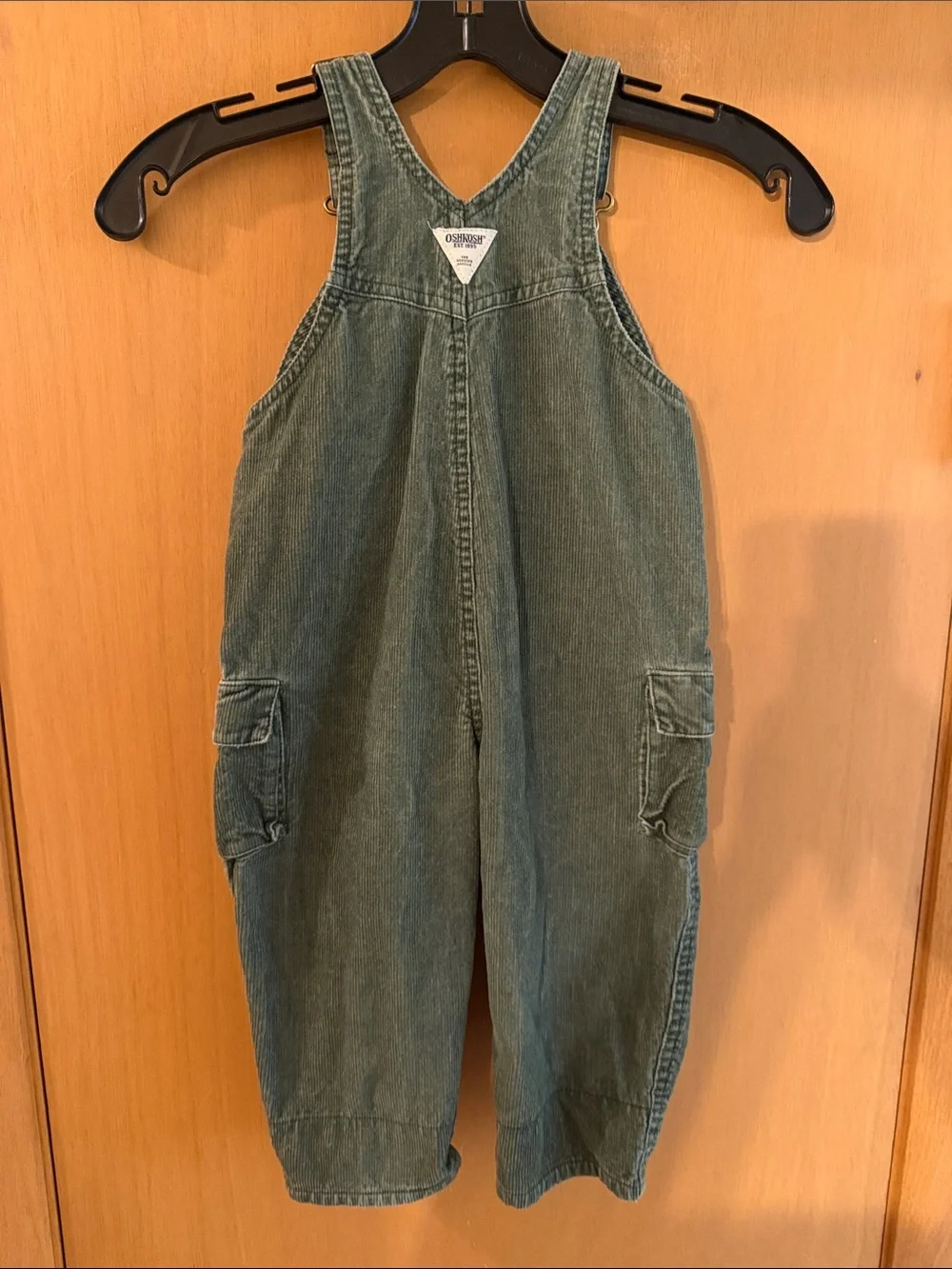 OshKosh B'gosh Baby Boys Corduroy Overalls Olive Green Size 18 Months